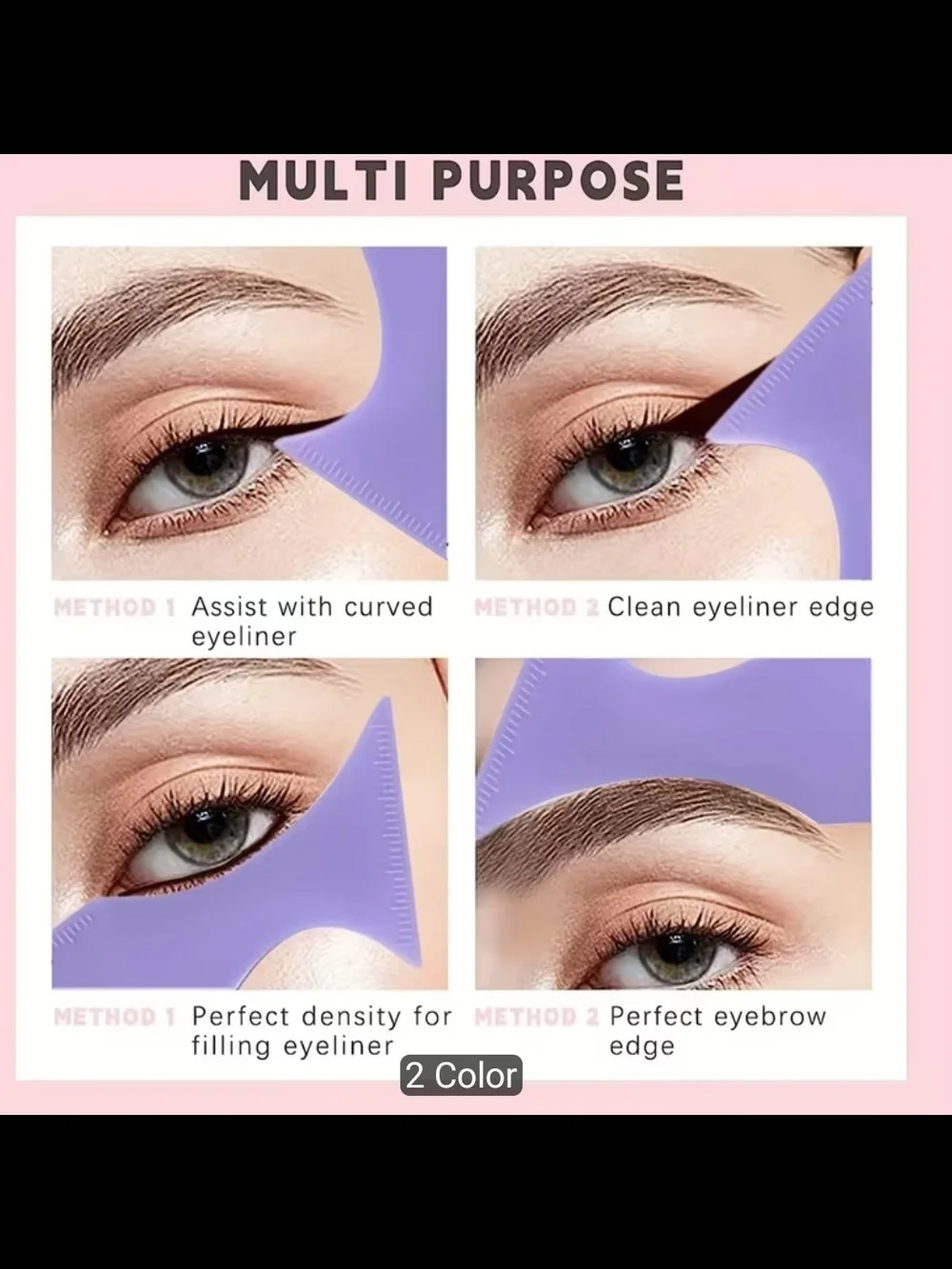 3 Pcs Makeup Tools Set - Lavender
